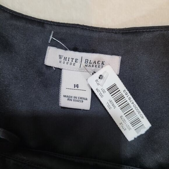 White House Black Market Dress Sleeveless Bubble Hem Square Neck - Size 14 - Picture 9 of 10